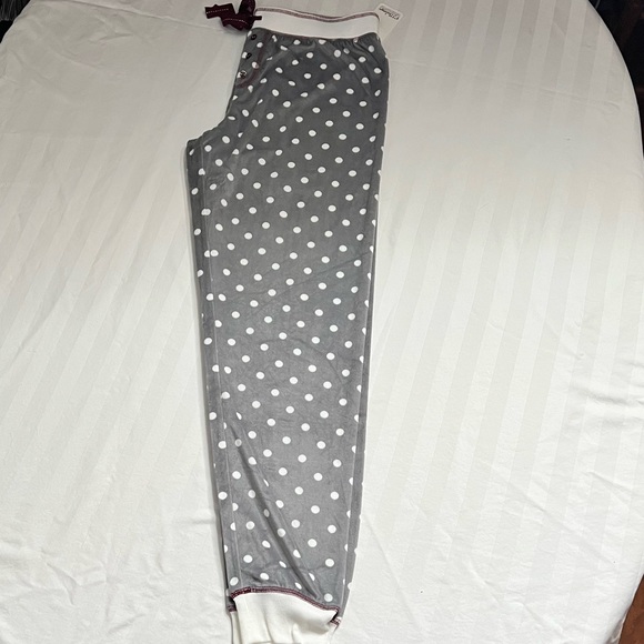 Pj Salvage Velour Lounge/PJ Pant. Grey with White Polka Dots and Port Trim, Lg. - Picture 10 of 16